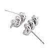 Brass Micro Pave Cubic Zirconia Stud Earring Findings KK-U015-01P-2