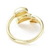 Leaf Rack Plating Brass Cuff Rings RJEW-D020-07G-3