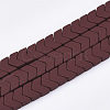 Spray Painted Non-magnetic Synthetic Hematite Beads Strands G-T116-06-21-1