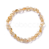 Natural Citrine Bead Stretch Bracelets LS-BJEW-K213-62-2
