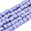 Opaque Spray Painted Glass Bead Strands GLAA-N047-08-A03-1