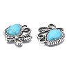Synthetic Turquoise Pendants Settings for Enamel PALLOY-N157-030-4