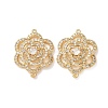 Brass Micro Pave Clear Cubic Zirconia Connector Charms CU-CBA4579-05G-E-1