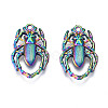 Rainbow Color Alloy Pendant Rhinestone Settings PALLOY-N156-182-NR-2