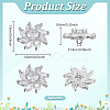 6Pcs Brass Micro Pave Clear Cubic Zirconia Buttons BUTT-NB0001-99-2