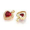 Brass Pave Cubic Zirconia Pendants KK-CJC0015-20G-04-2