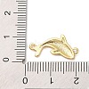 Beach Theme Rack Plating Brass Dolphin Connector Charms KK-P261-08G-G07-3