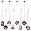 8Pcs 8 Style Alloy Enamel Astronaut Bookmark AJEW-PH0004-34-1