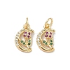 Brass Micro Pave Cubic Zirconia Pendants KK-D235-02G-02-1