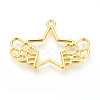 Rack Plating Alloy Open Back Bezel Pendants PALLOY-R099-12G-FF-1