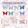 16Pcs 8 Colors Brass Glass Connector Charms KK-SC0003-64-2