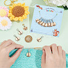 12Pcs 12 Style Flower with Number Pendant Locking Stitch Markers HJEW-AB00641-3