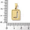 304 Stainless Steel Alphabet Pendants STAS-S152-01G-L-3