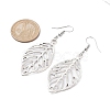 Alloy Leaf Dangle Earrings with 304 Stainless Steel Pins EJEW-JE05510-01-2