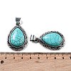 Synthetic Turquoise Teardrop Pendants G-A093-03AS-02-3