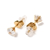 Cubic Zirconia Flower of Life Pendant Necklace & Diamond Stud Earrings SJEW-M099-01G-8