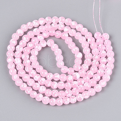 Baking Paint Glass Beads Strands DGLA-N015-6mm-02-1