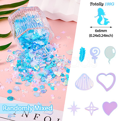 100G Plastic Sequins Beads PVC-TA0001-04B-1