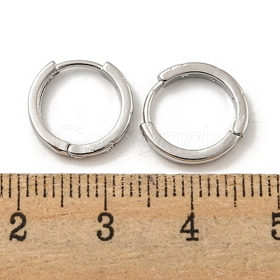 Brass Pave Clear Cubic Zirconia Hoop Earrings EJEW-L211-001P-1