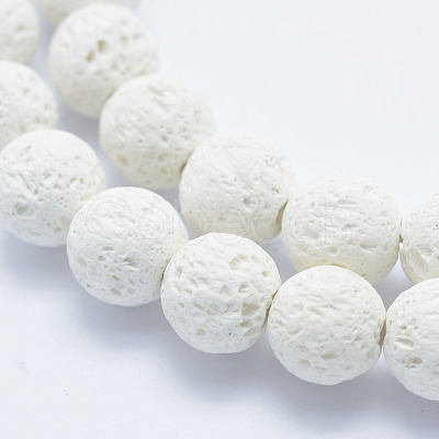 Synthetic Lava Rock Beads Strands G-F549-6mm-B14-1
