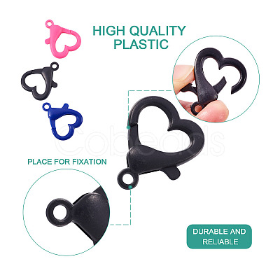 120Pcs 10 Colors Plastic Lobster Claw Clasps KY-YS0001-05-1