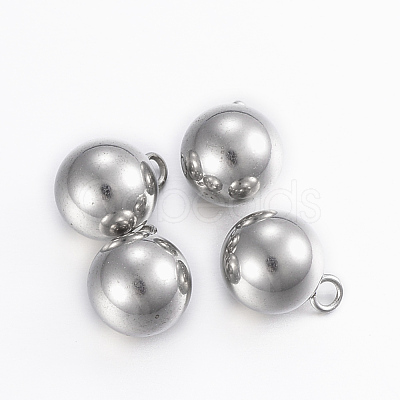 Tarnish Resistant 304 Stainless Steel Sphere Charms X-STAS-H394-12P-1