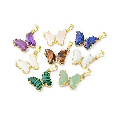 Natural & Synthetic Mixed Gemstone Pendants G-K338-01G-1
