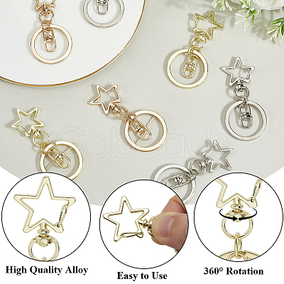 18Pcs Alloy Swivel Keychain Clasps KEYC-SP0001-48A-G-1