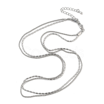 Brass Multi-strand Necklaces for Women NJEW-Q344-03P-1