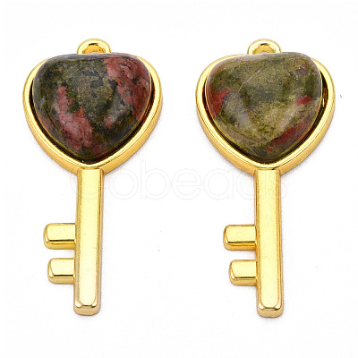 Natural Unakite Pendants G-N326-158-07-1