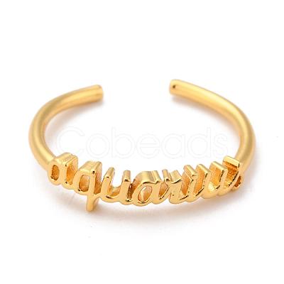 Constellation/Zodiac Sign Brass Cuff Rings RJEW-J074-05G-J-1