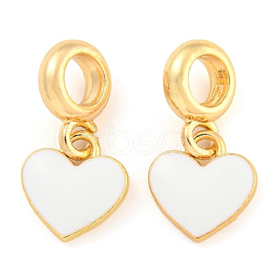 Rack Plating Alloy Enamel Heart European Dangle Charms FIND-B034-21G-06-1