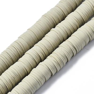 Flat Round Handmade Polymer Clay Beads CLAY-R067-10mm-02-1