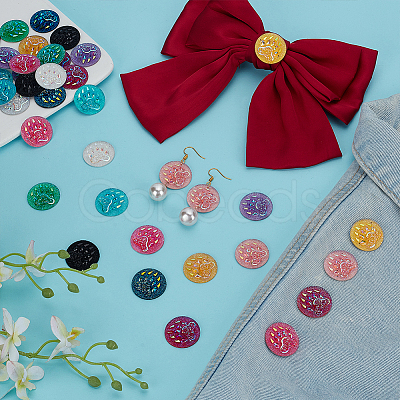 40Pcs 10 Colors Paw Print Resin Sew on Rhinestone RESI-FG0001-07-1