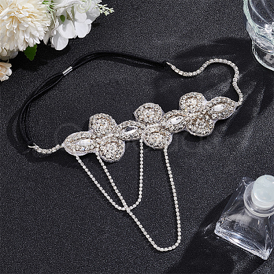 Glass Rhinestone HeadBands for Women OHAR-WH0021-74P-1