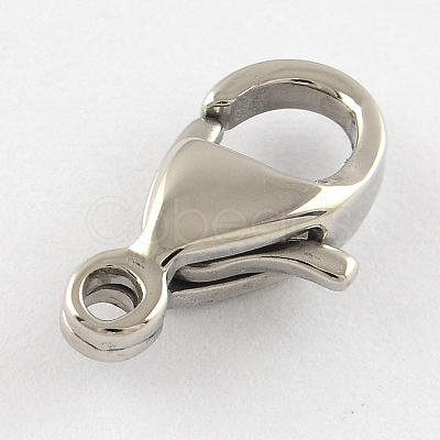 Tarnish Resistant Polished 304 Stainless Steel Lobster Claw Clasps STAS-R072-41A-1