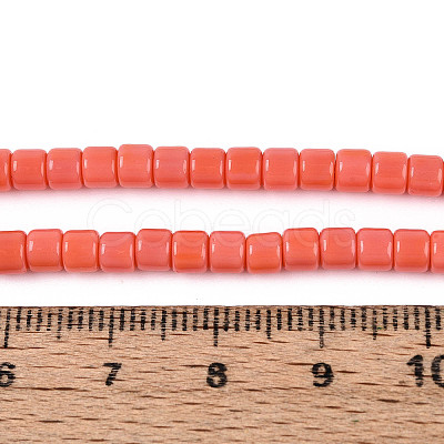 Opaque Solid Color Glass Beads Strands GLAA-N065-4x4mm-C02-1