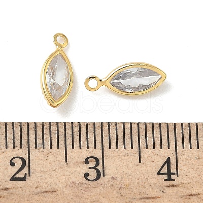 Brass Micro Pave Cubic Zirconia Horse Eye Charms KK-Z136-32G-01-1