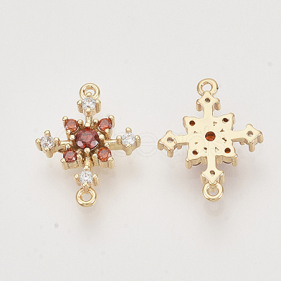 Brass Cubic Zirconia Links connectors X-KK-N216-26B-1