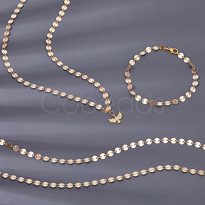 6M Brass Flat Round Link Chains CHC-HS0001-01KCG-1