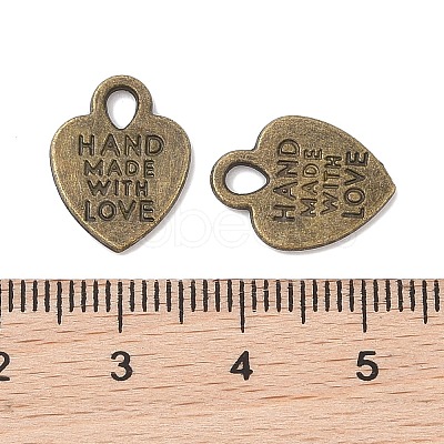 Tibetan Style Alloy Heart Charms X-TIBEP-Q035-07AB-NR-1