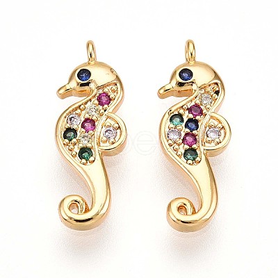 Brass Micro Pave Cubic Zirconia Pendants KK-N261-16G-1