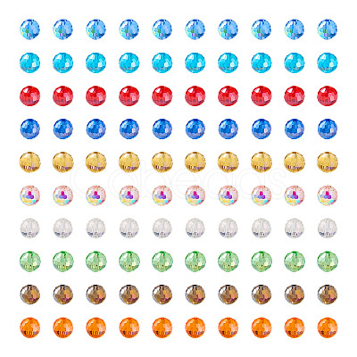 200Pcs 10 Color Electroplate Glass Bead Strands EGLA-KS0001-02-1