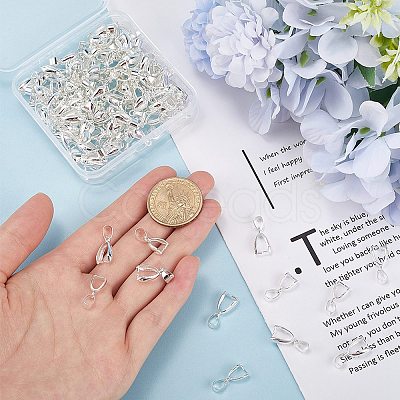 120Pcs 2 Styles Brass Ice Pick Pinch Bails FIND-SP0001-72-1