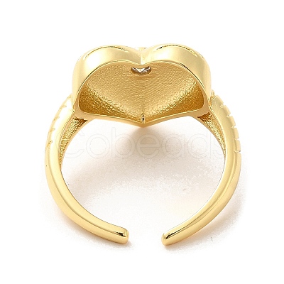 Brass Micro Pave Cubic Zirconia Solitaire Ring RJEW-P098-19G-1