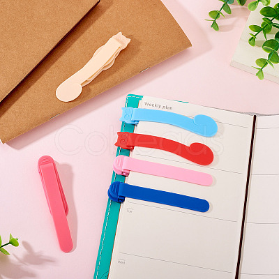 6Pcs 6 Styles Plastic Bookmark Clip AJEW-TA0002-02-1