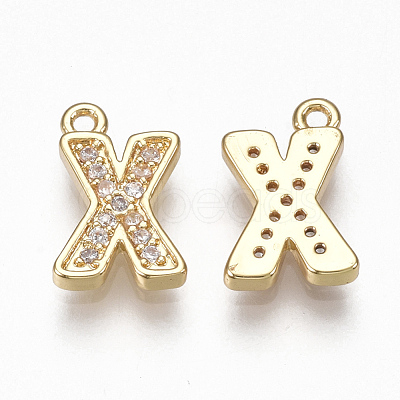 Brass Cubic Zirconia Charms KK-S348-330X-1