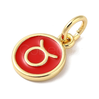 Real 18K Gold Plated Brass Enamel Charms KK-L216-001G-D03-1