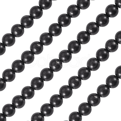 1 Strand Natural Shungite Beads Strands G-TA0003-34B-1