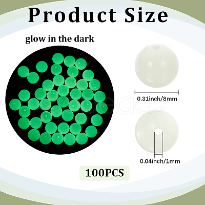 100Pcs Synthetic Luminous Stone Beads Strands G-SP0001-44B-1